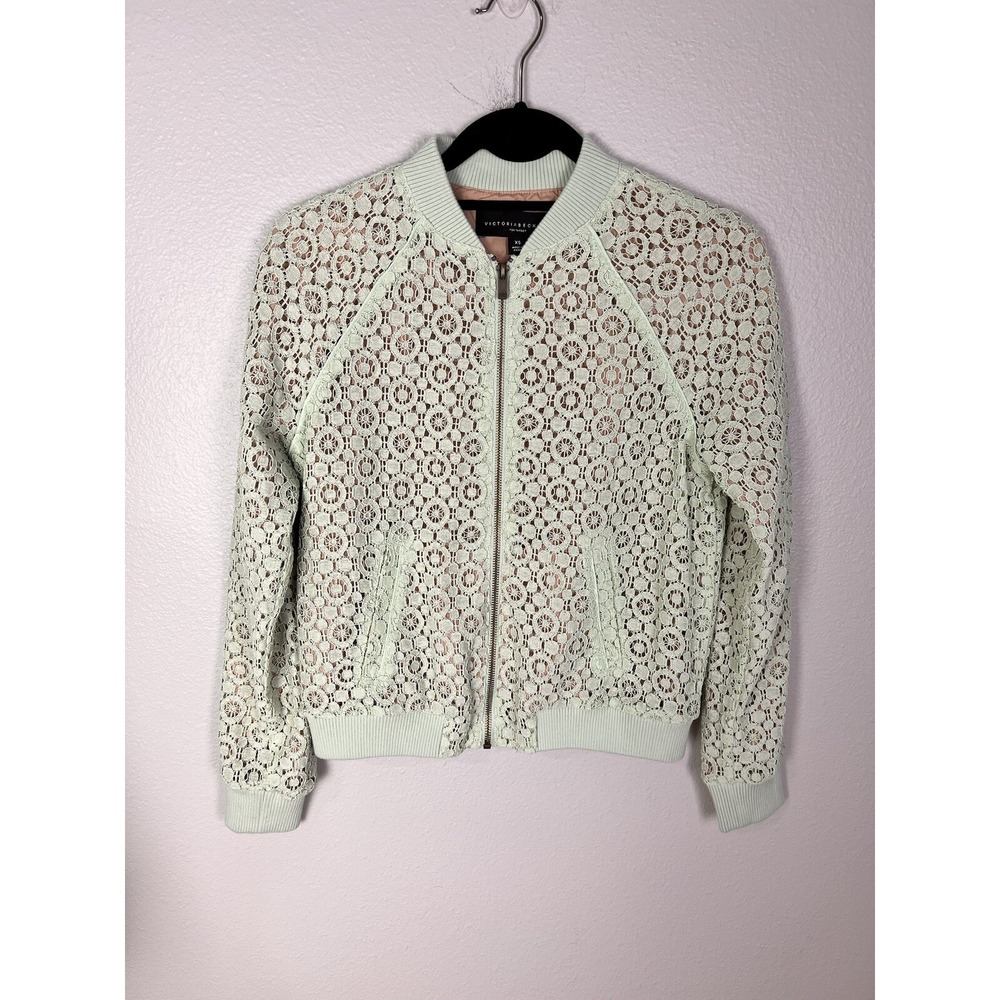 Victoria Beckham for Target Mint Green‎ Lace Bomber Jacket size XS